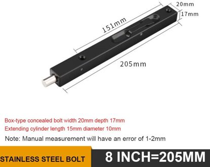 Rvs Cassette Verborgen Klink Deur Flush Bolt Verborgen Veiligheid Deurslot Voor Franse Deuren Composiet Hout Deuren Zwart
