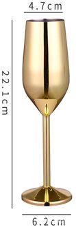 Rvs Champagne Beker Wijn Glas Cocktail Glas Metalen Wijnglas Bar Restaurant Beker IQ6 gouden 200ml