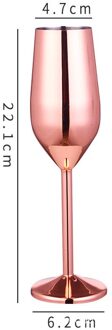 Rvs Champagne Beker Wijn Glas Cocktail Glas Metalen Wijnglas Bar Restaurant Beker IQ6 roos goud 200ml