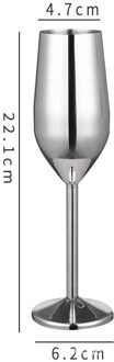 Rvs Champagne Beker Wijn Glas Cocktail Glas Metalen Wijnglas Bar Restaurant Beker IQ6 zilver 200ml