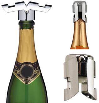 Rvs Champagne Stopper Mousserende Wijn Fles Plug Sealer Kurk Schenker