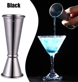 Rvs Cocktail Maatbeker Verschillende Gram Maatbeker 1Oz/2Oz Double Headed Cocktail Shaker Met Schaal zwart