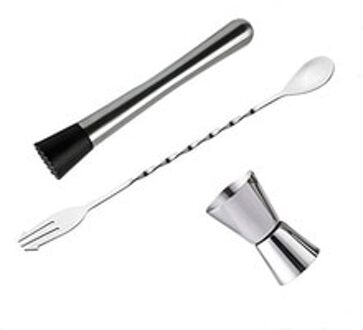 Rvs Cocktail Muddler, Menglepel, Jigger Set, bar Tool Set Voor Bar Party Wijn Cocktail Drink Shaker
