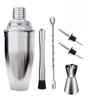 Rvs Cocktail Shaker Mixer Wijn Martini Boston Shaker Voor Barman Drinken Party Bar Gereedschap 550Ml/750Ml 550ML-6stk