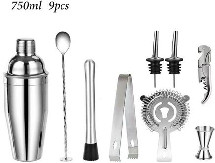 Rvs Cocktail Shaker Set 6 Stuk Martini Shaker, Drink Shaker, Barman Kit Met Meten Jigger, menglepel 14