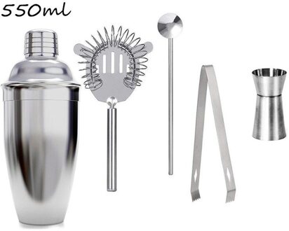 Rvs Cocktail Shaker Set 6 Stuk Martini Shaker, Drink Shaker, Barman Kit Met Meten Jigger, menglepel 16