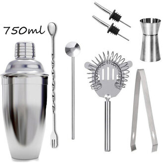 Rvs Cocktail Shaker Set 6 Stuk Martini Shaker, Drink Shaker, Barman Kit Met Meten Jigger, menglepel 19