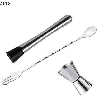 Rvs Cocktail Shaker Set 6 Stuk Martini Shaker, Drink Shaker, Barman Kit Met Meten Jigger, menglepel 2