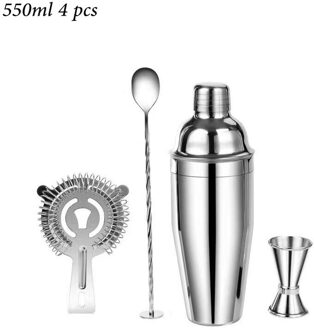 Rvs Cocktail Shaker Set 6 Stuk Martini Shaker, Drink Shaker, Barman Kit Met Meten Jigger, menglepel 7
