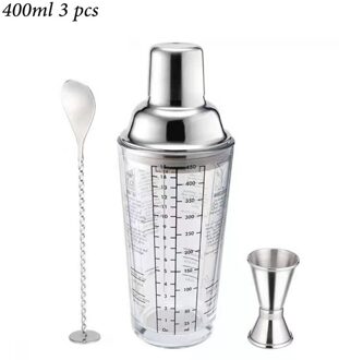 Rvs Cocktail Shaker Set 6 Stuk Martini Shaker, Drink Shaker, Barman Kit Met Meten Jigger, menglepel