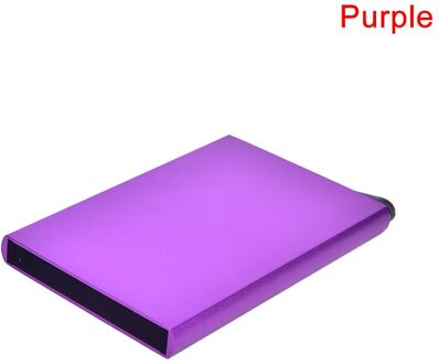 Rvs Creditcardhouder Mannen Slim Anti Beschermen Reizen Id Kaarthouder Vrouwen Portemonnee Metal Case Porte Carte Paars