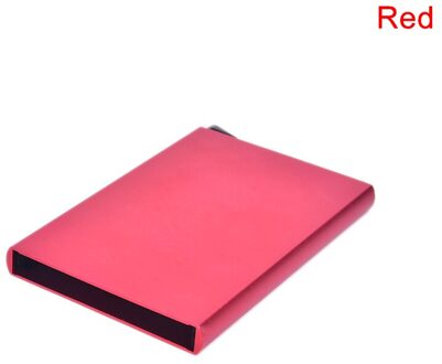 Rvs Creditcardhouder Mannen Slim Anti Beschermen Reizen Id Kaarthouder Vrouwen Portemonnee Metal Case Porte Carte Rood