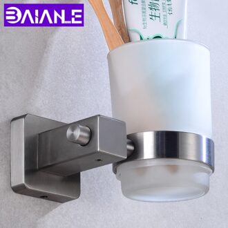 Rvs Cup Houders Tumbler Glas Cup Wandmontage Tandenborstel Tand Cup Houders Set Opslag Plank Badkamer Accessoires