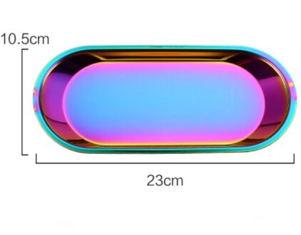 Rvs Dessertbord Moer Fruit Cake Lade Snack Keuken Plaat Westerse Steak Keuken Plaat Dineren Plaat kleurrijk / M