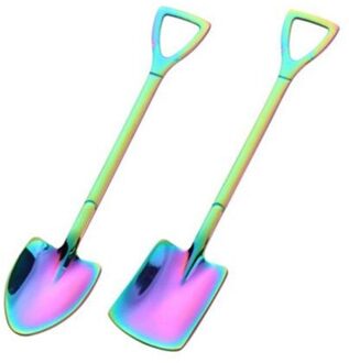 Rvs Dessertlepel Set Lange Handvat Dessertlepel Set Tip Platte Schop Bestek Set Watermeloen Lepel Keuken Accessoires kleur