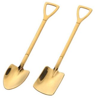 Rvs Dessertlepel Set Lange Handvat Dessertlepel Set Tip Platte Schop Bestek Set Watermeloen Lepel Keuken Accessoires titanium