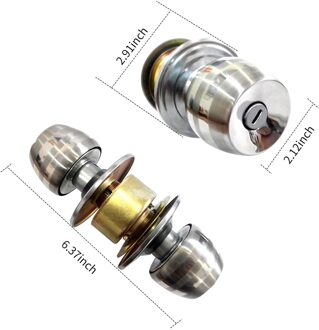 Rvs Deurknop Lockset Ronde Bal Stijl Privacy Slaapkamer Badkamer Handvat Lockset Rvs Deurgreep Set 1