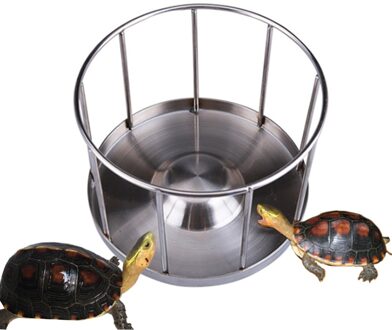Rvs Dispenser Water Ronde Thuis Wastafel Lade Schildpad Dierbenodigdheden Outdoor Makkelijk Schoon Schildpad Voerbak Voedsel Schotel