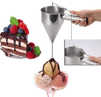 Rvs Donut Cupcake Batter Dispenser Trechter Pannenkoek Maker Helper Rack Verende Handvat HEE889