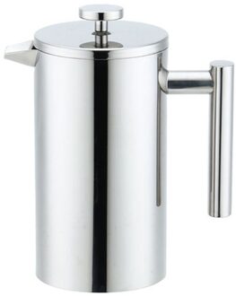 Rvs Double Wall Filter Koffiezetapparaat Dubbele Thermische Isolatie Koffie Pot Thee Maker Met Mesh Filter 800ml