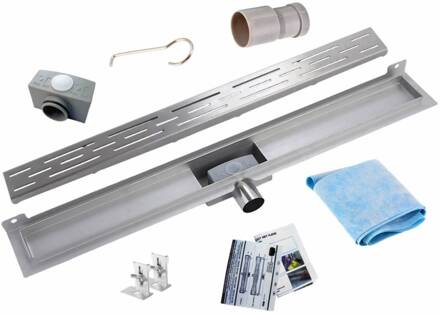 RVS Douchegoot MUUR met los sifon en DESIGN rooster 7 cm breed - Douchegoot 60 cm