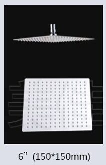 Rvs Douchekop Regendouche Regendouche Chrome Hoge Druk Bad Kraan 6 duim plein