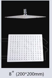 Rvs Douchekop Regendouche Regendouche Chrome Hoge Druk Bad Kraan 8 duim plein