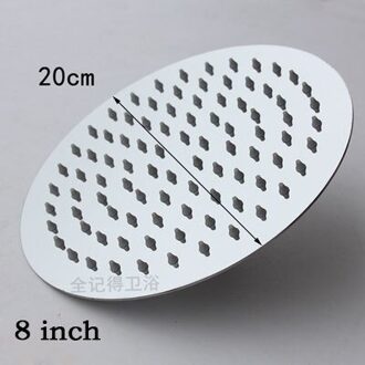 Rvs Douchekop Regendouche Regendouche Chrome Hoge Druk Bad Kraan 8 duim ronde