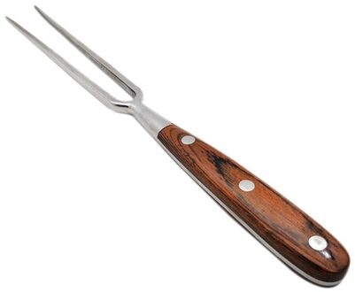 Rvs Draagbare Outdoor Barbecue Tool Houten Handvat Barbecue Vork Voedsel Vork Vlees Vork Houten Handvat Bbq Vork