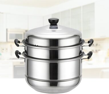 Rvs Drie-Layer Dikke Stoomboot Multifunctionele Soep Stoom Pot Universele Kookpotten Voor Inductie Kookplaat Gasfornuis (28