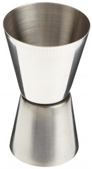 Rvs Dubbele Maatbeker Cocktail Whisky Dubbele Hoofd Meten Drink Geest Meet Cup Bar Accessoires Barman zilver 15-30ml