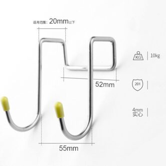 Rvs Dubbele S Vorm Opslag Haak Voor Badkamer Keuken Muur En Deur Organizer Accessoires Purse Hook