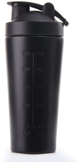 Rvs Eiwit Vibrerende Fles Gym Shaker Sport Milkshake Blender Water Fles Wei-eiwit Fitness Zonder BPA zwart