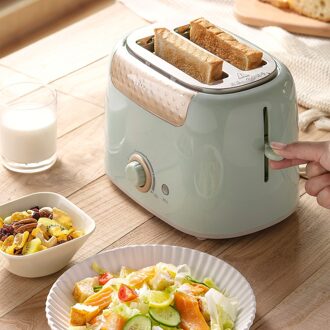 Rvs Elektrische Broodrooster Huishoudelijke Automatische Brood Bakken Maker Ontbijt Machine Sandwich Grill Oven 2 Slice DSL-601 groen