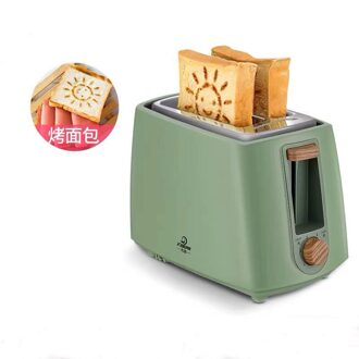 Rvs Elektrische Broodrooster Huishoudelijke Automatische Brood Bakken Maker Ontbijt Machine Toast Sandwich Grill Oven 2 Slice groen