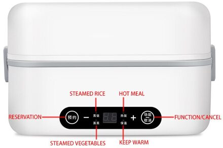Rvs Elektrische Lunchbox Thermische Verwarming Voedsel Stoomboot Koken Container Draagbare Kantoor Mini Triming Rijstkoker een laag / Au