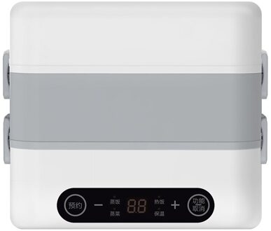Rvs Elektrische Lunchbox Thermische Verwarming Voedsel Stoomboot Koken Container Draagbare Kantoor Mini Triming Rijstkoker two laag / VS