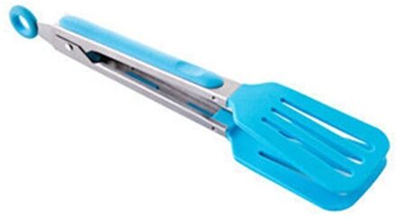Rvs Eten Tang Multicolor Keuken Spatel Brood Salade Steak Clip Koken Bbq Non-stick Presenteren Tong Thuis gereedschap blauw