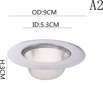 Rvs Filter Ronde Afvoerputje Aanrecht Filter Riool Afvoer Haar Vergieten & Theepot Filter Badkamer Wastafel A2