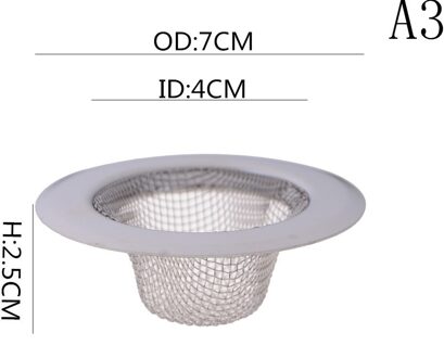 Rvs Filter Ronde Afvoerputje Aanrecht Filter Riool Afvoer Haar Vergieten & Theepot Filter Badkamer Wastafel A3