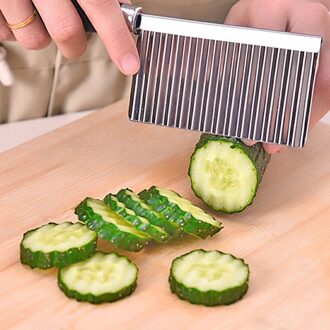 Rvs Fruit Groente Golvend Cutter Aardappel Wortel Wave Slicer Kitchen Tools Gadgets Accessoires