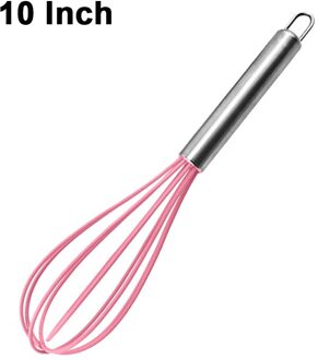 Rvs Garde Keuken Whisk Melk Eiklopper Voor Koken Mengen Kloppen Verslaan Roeren Ballon Garde 8 "10" 12" 10 duim roze