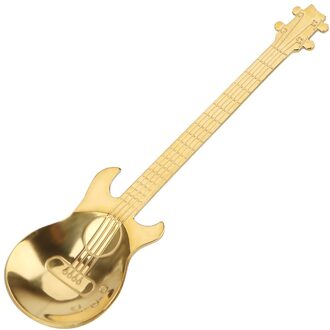 Rvs gitaar Lepel Lange Handvat Huis Keuken Servies Bestek Ijs Dessert Lepels Kleine Thee Koffie Lepel Goud