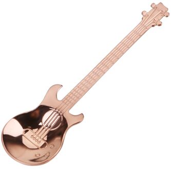 Rvs gitaar Lepel Lange Handvat Huis Keuken Servies Bestek Ijs Dessert Lepels Kleine Thee Koffie Lepel roos goud