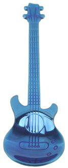 Rvs Gitaar Vormige Liefde Koffielepel Theelepel Kinderen Lepel Mooie 7 Kleuren Thee Gebruik Tool blauw