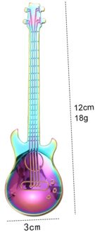 Rvs Gitaar Vormige Liefde Koffielepel Theelepel Kinderen Lepel Mooie 7 Kleuren Thee Gebruik Tool kleurrijk