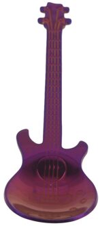 Rvs Gitaar Vormige Liefde Koffielepel Theelepel Kinderen Lepel Mooie 7 Kleuren Thee Gebruik Tool paars