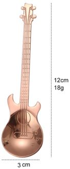 Rvs Gitaar Vormige Liefde Koffielepel Theelepel Kinderen Lepel Mooie 7 Kleuren Thee Gebruik Tool roos goud