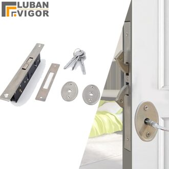 Rvs, Gleed deur/Pull poort DoubleHook lock, Stealth lock, Voor Ingelijst glazen deur, Kruis sleutel, sterke, duurzaam, Deur hardware