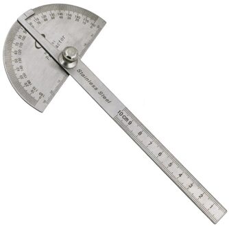 Rvs Gradenboog Hoekzoeker Arm Meten Ronde Hoofd Algemene Tool Craftsman Regel Ruler Machinist Goniometer Tool